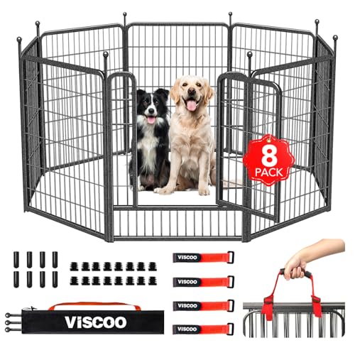 New Generic Outdoor Dog Playpen (8 Panels Metal) | 40 in H, Black