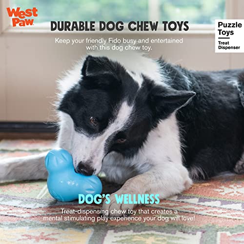 New West Paw Zogoflex Tux Treat Toy | Aqua Blue, Small (4")