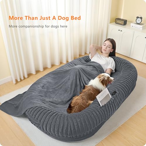 New DANFOOZIO Human Dog Bed for Adult | 71"x41.3"x11", Medium Gray