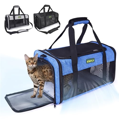 New TSA Approved In Cabin Soft Cat & Dog Carrier | Blue, 17″ × 11″ × 9.5″