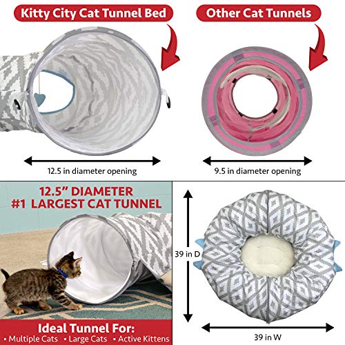 New Kitty City Large Cat Tunnel Bed (Pop-Up) | White & Large