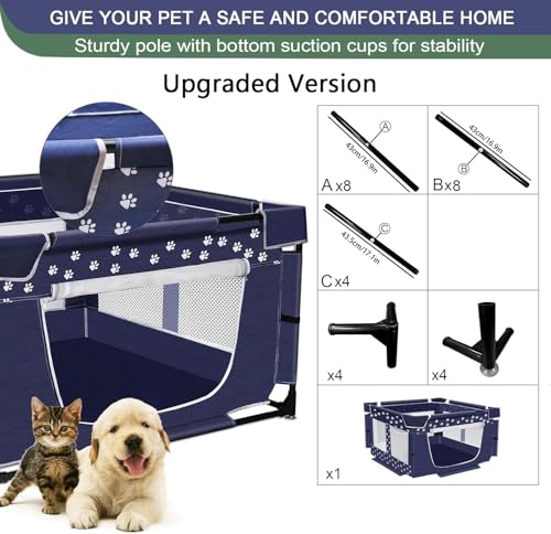 New Generic Puppy Playpen with Zipper Gate | 43.3 × 43.3 in