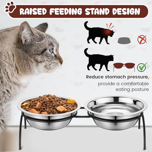 New Yiyiring 12 Pack Stainless Steel Cat Food Bowls with Metal Stand | 12 pack, 5.5 inch