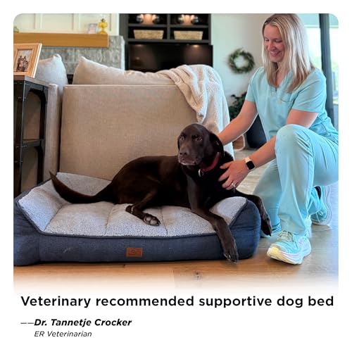 New Bedsure Orthopedic Large Sized Dog Bed | Blue, 38"