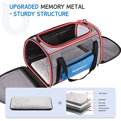 New BurgeonNest Soft-Sided Pet Carrier (4 Windows) | Blue&Gray