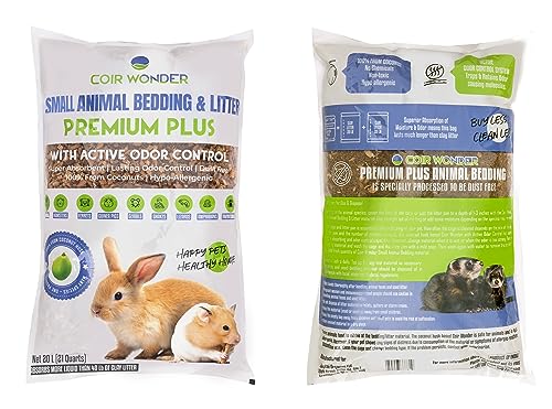 New Coir Wonder Small Animal Bedding Coco Chip Fiber | Natural, 20 L