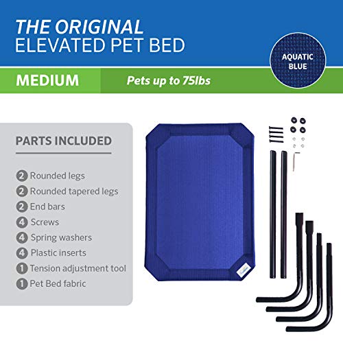 New Coolaroo Original Elevated Dog Bed | Aquatic Blue, Medium