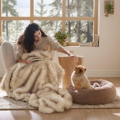 New Bedsure Calming Dog Bed for Small Dogs | 23 inches, Camel