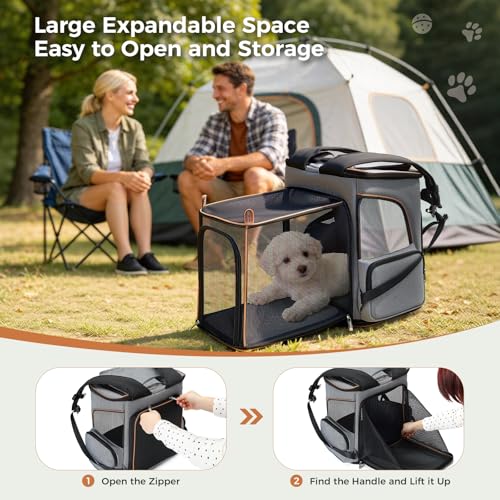 New Lekereise Expandable Pet Carrier Backpack | Grey