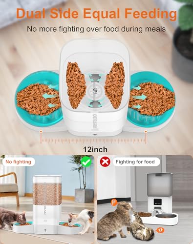 New HoneyGuaridan 5L Automatic Cat Feeder for Two Cats | 5L, White