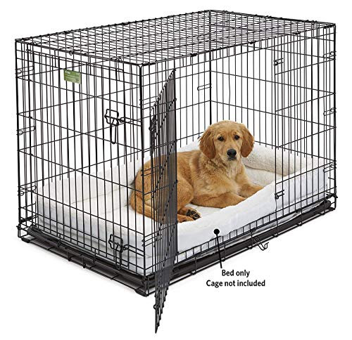 New MidWest Homes for Pets Large QuietTime Double Bolster Pet Bed | White, 42-Inch