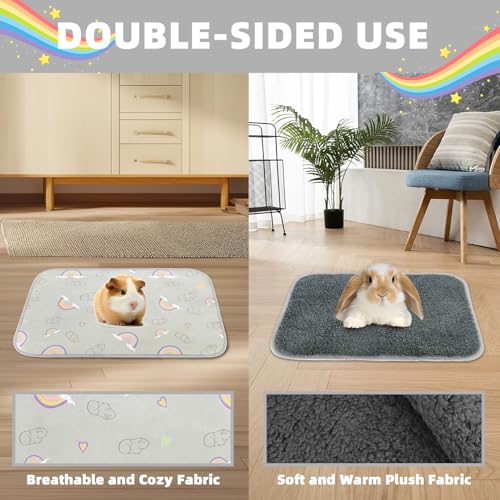 New Homimp Guinea Pig Cage Liners Washable Small Animal Bedding | Grey, 2 pack 24" x 47"