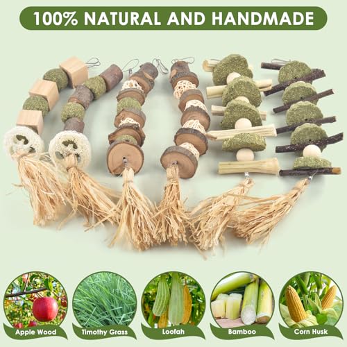 New Bissap Bunny Chew Toys Natural Hanging Rabbit Chew Toy Treats | 6 pcs