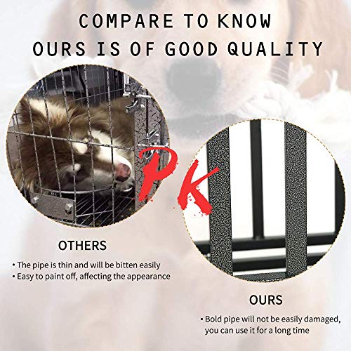 New KELIXU 46” Heavy Duty Dog Crate Large Dog Cage Metal Kennels | Black - Large