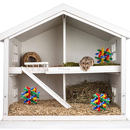 New Jutom Rabbit Chew Toy Bunny Chinchilla Toys Wood | 3 pieces