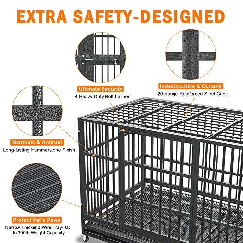 New BOLDBONE Heavy Duty Indestructible & Escape-Proof Dog Crate Cage Kennel | XL XXL - 54/48/42/38 inch
