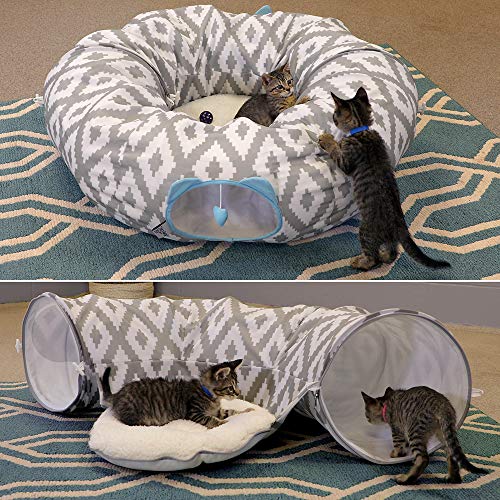 New Kitty City Large Cat Tunnel Bed (Pop-Up) | White & Large
