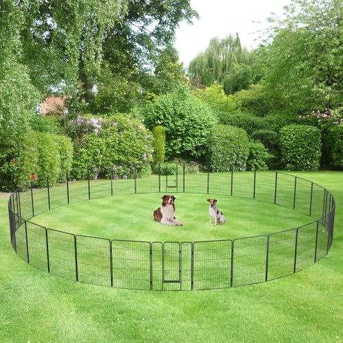 New FDW Dog Playpen / Dog Kennel (32 Panels) | 40 in H, Black