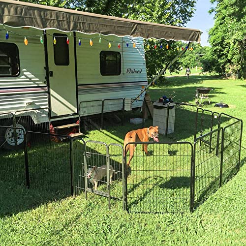 New Generic Foldable Pet Exercise Fence with Gate | 31 in H (8 Panels), Black