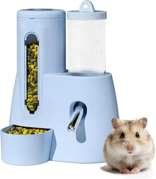 New IVICOO Hamster Food Bowl Guinea Pig Water Bottle | Blue