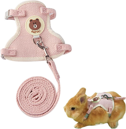 New Copfeu Rabbit Harness and Leash Set | Medium - Pink