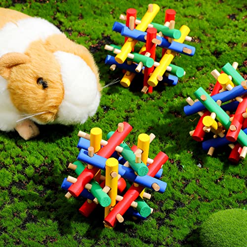 New Jutom Rabbit Chew Toy Bunny Chinchilla Toys Wood | 3 pieces