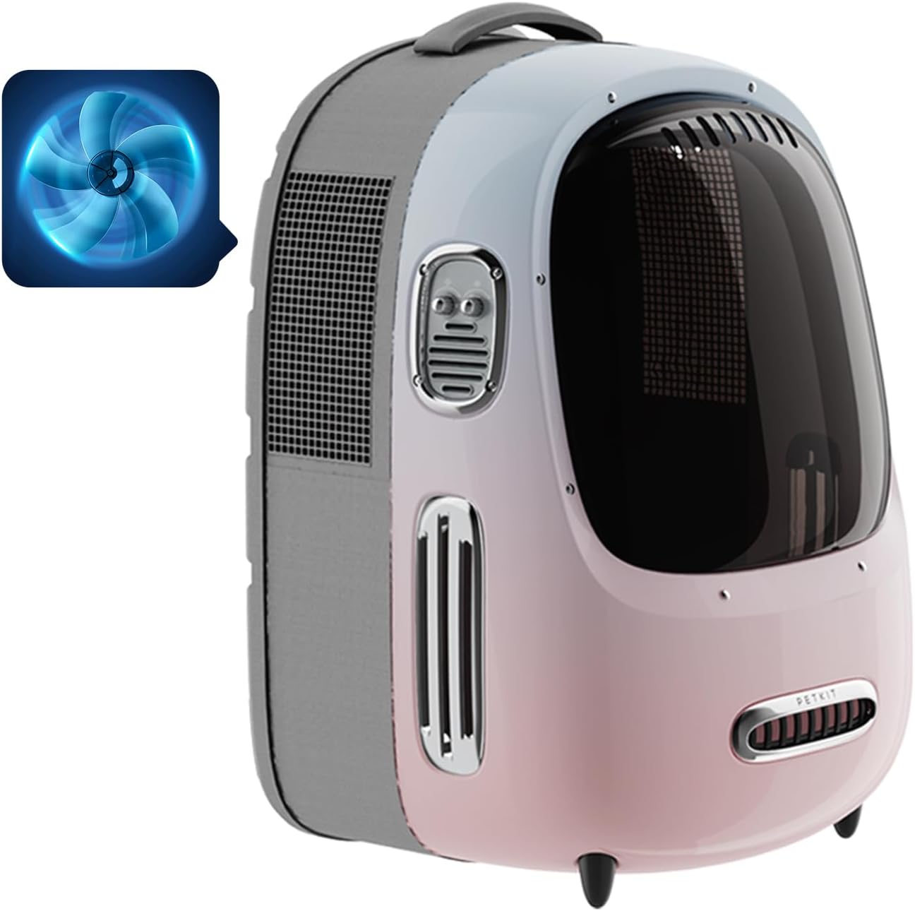 New PETKIT Cat Backpack w/ Inbuilt Fan & Light | Pink