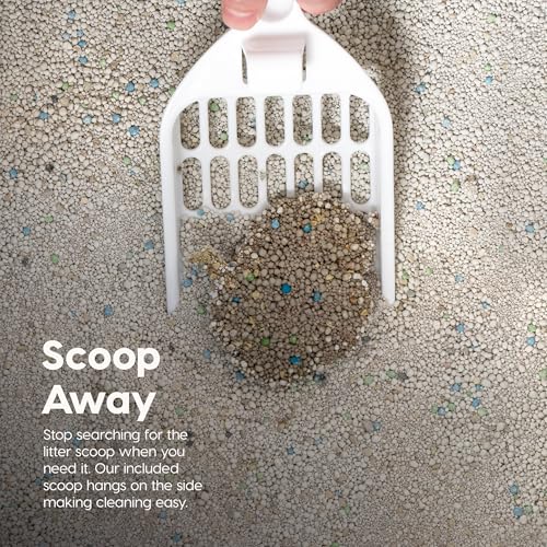 New IRIS USA Top Entry Cat Litter Box | Gray/White, Large