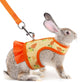 New Hotlion Rabbit Harness and Leash Set | Orange - S