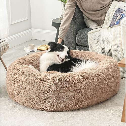 New Bedsure Calming Large Sized Dog Bed | 36 inches, Camel
