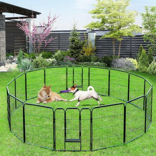 New BestPet Heavy Duty Metal Dog Playpen (16 Panels) | 40 in H, Black