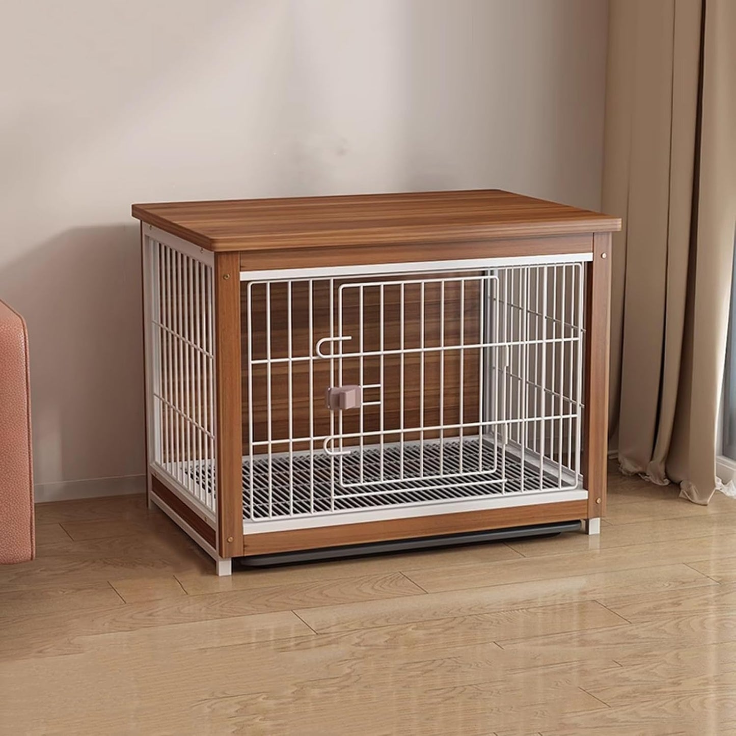 New Rabbit Hutch Indoor for 2 Rabbits with Pull-Out Tray Off-Ground | Brown