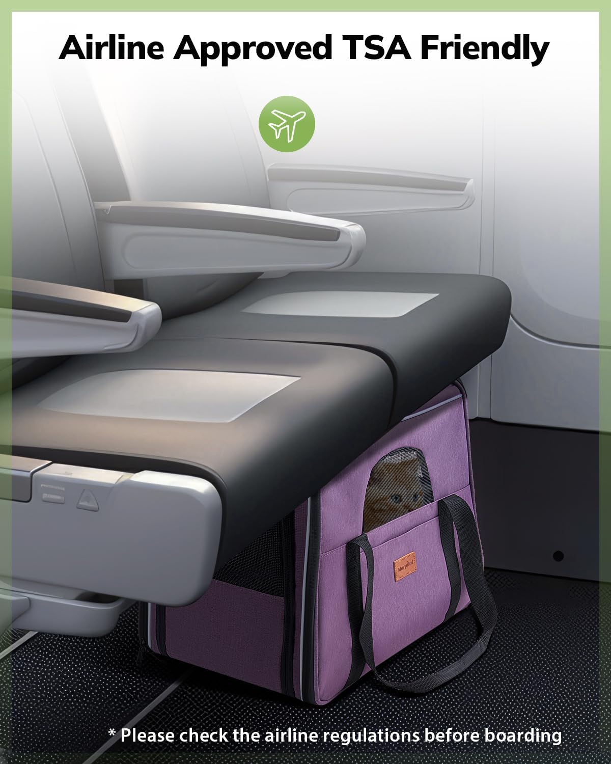 New Morpilot Soft-Sided Cat/Dog Carrier | Purple & Up to 18 lb