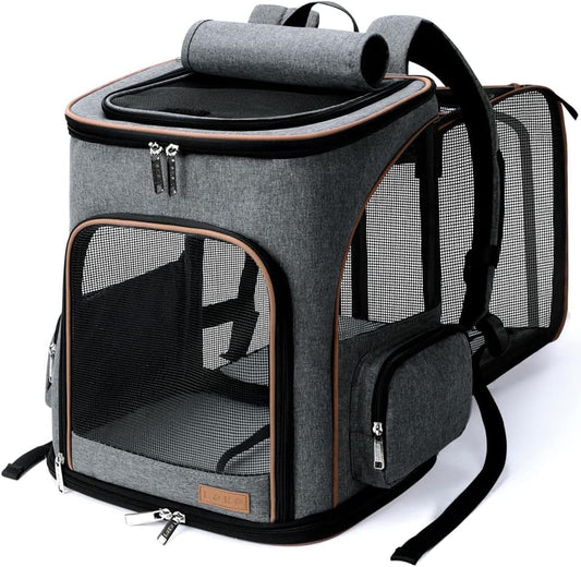 New Lekereise Expandable Pet Carrier Backpack | Grey