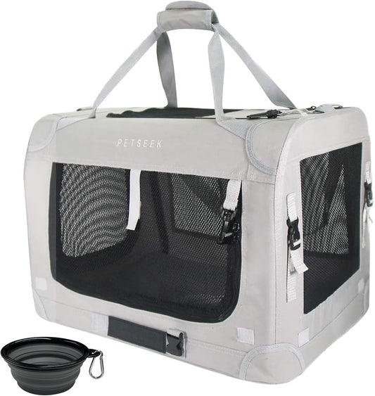 New Petseek Extra-Large Soft-Sided Carrier (for 2 Cats) | Grey & 24"×16.5"×16"