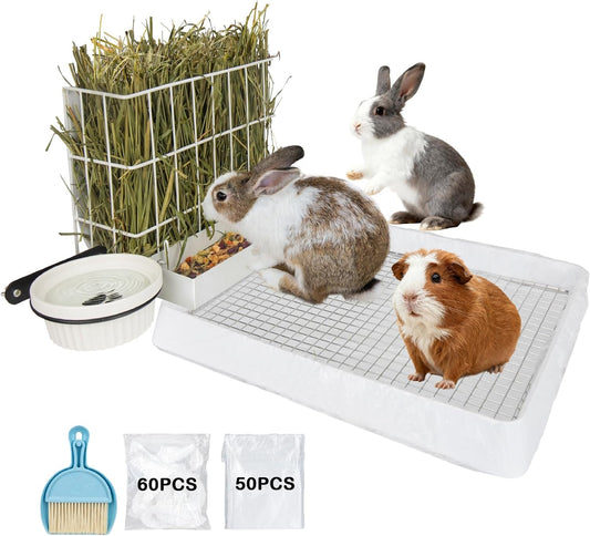 New BESNEW 3 in 1 Rabbit Hay Feeder