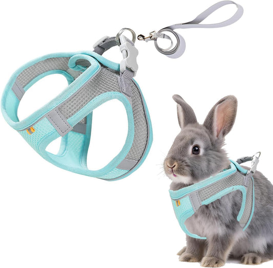 New FiboPawer Rabbit Harness and Leash Set | Green,S