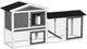 New Small Animal Habitat Wooden Rabbit Hutch 2-Story with Run Ramp & Roof | 69.2" × 20.5" × 33.7" & White