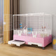 New KOMFGT Rabbit Cage Indoor Bunny Hutch with 2 Pull-Out Trays & Urine Guard | Pink B