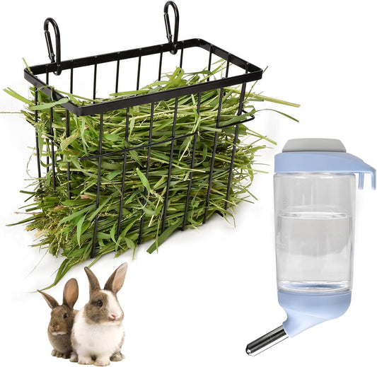 New SANGLE SOPFFY Rabbit hay Feeder Small Animal Feeding Set