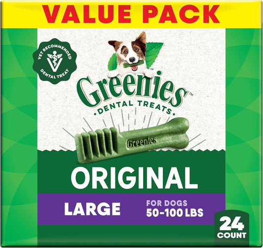 New Greenies Original Large Dental Dog Treats | 36 oz (24 treats)
