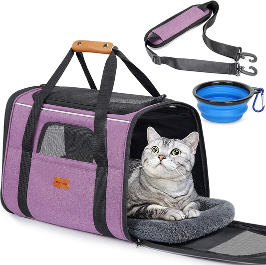 New Morpilot Soft-Sided Cat/Dog Carrier | Purple & Up to 18 lb