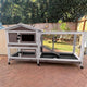 New Outdoor Rabbit Hutch Indoor Bunny on Wheels with Run | Brown and White