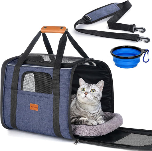 New Morpilot Soft-Sided Cat/Dog Carrier | Light Blue & Up to 18 lb
