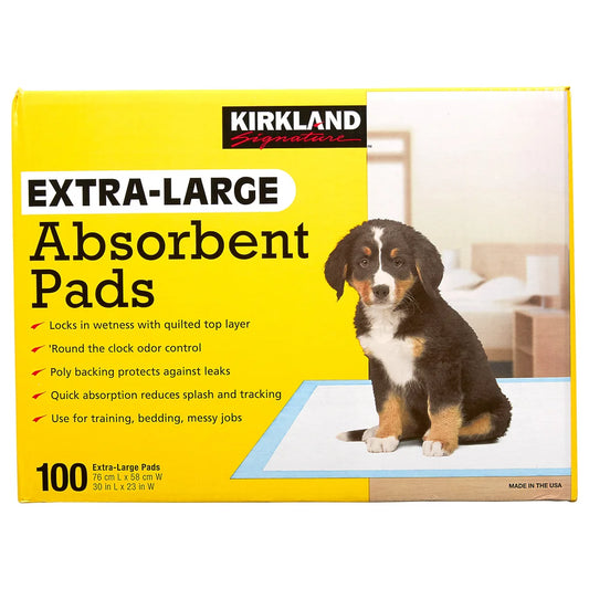 New Kirkland Signature Extra-Large Absorbent Pads| 30 in L X 23 in W, 100-count