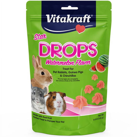 New Vitakraft Star Drops Treat for Small Animal | Watermelon Flavor - 4.75 oz